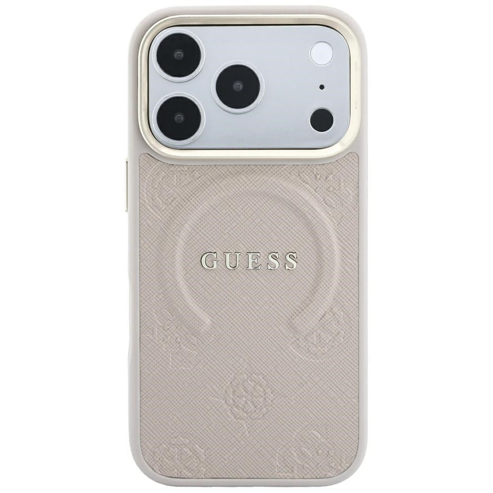 MagSafe pouzdro pro Apple iPhone 18 Pro Max / 17 Pro Max, Guess, Saffiano Peony Ring, růžové
