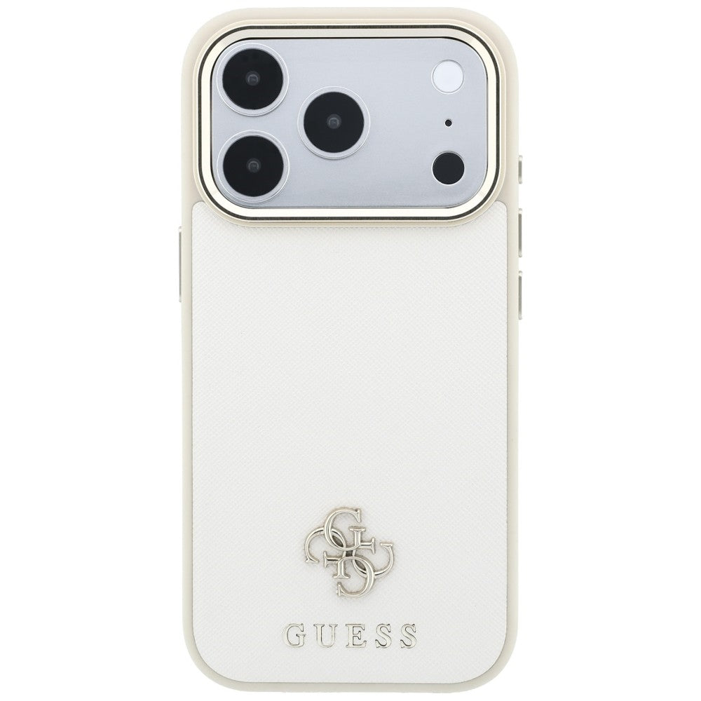 MagSafe pouzdro pro Apple iPhone 18 Pro Max / 17 Pro Max, Guess, Saffiano Small 4G Classic, Béžová