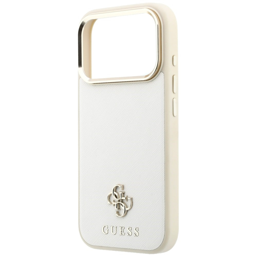 MagSafe pouzdro pro Apple iPhone 18 Pro Max / 17 Pro Max, Guess, Saffiano Small 4G Classic, Béžová