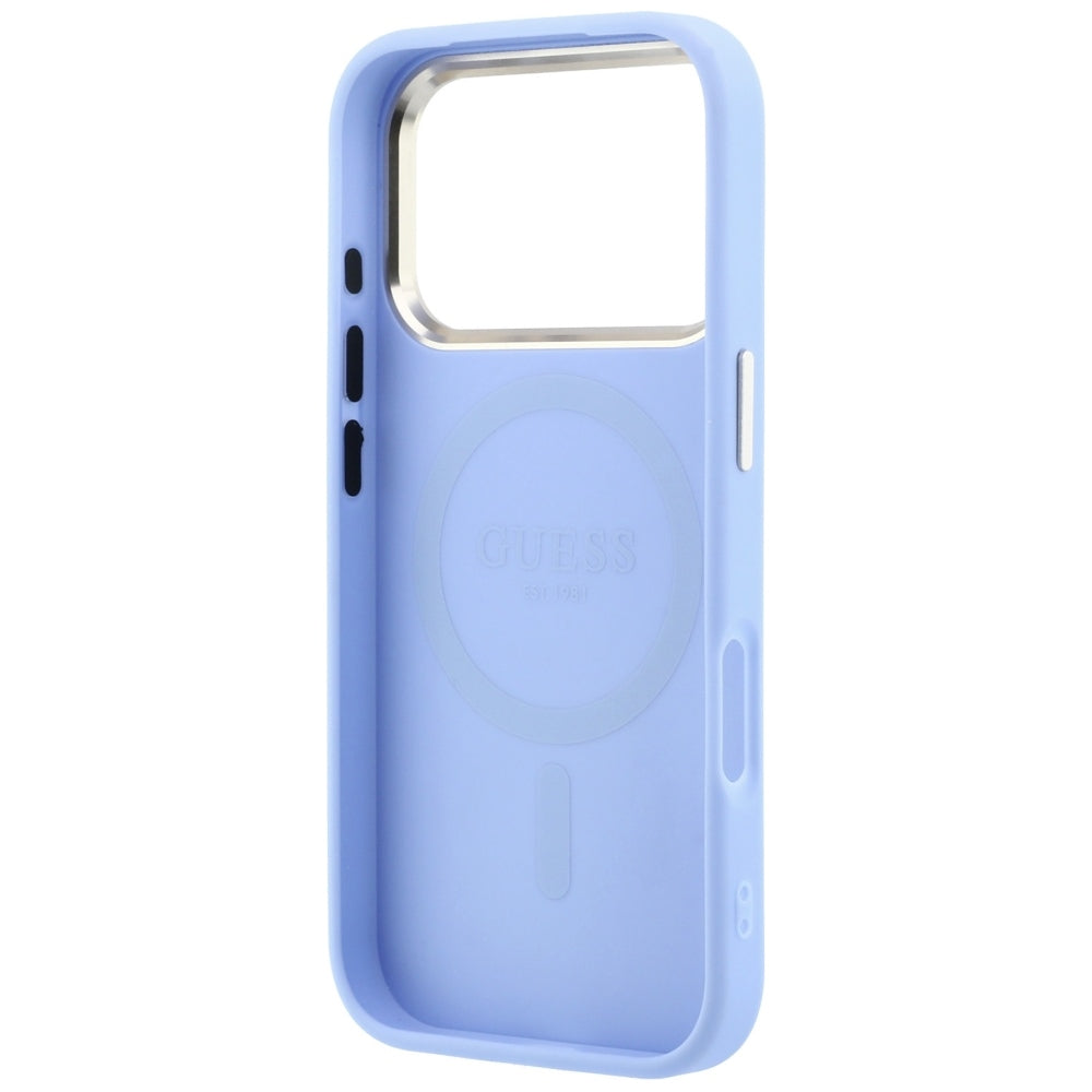MagSafe pouzdro pro Apple iPhone 18 Pro Max / 17 Pro Max, Guess, Saffiano Small 4G Classic, Bleu