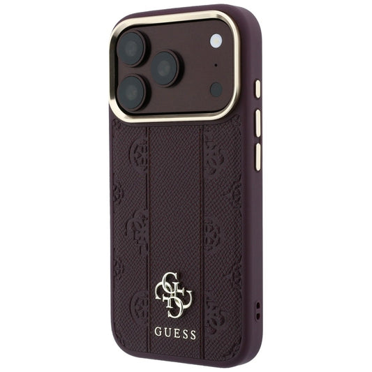 MagSafe pouzdro pro Apple iPhone 18 Pro Max / 17 Pro Max, Guess, Stripe Peony 4G, Tmavě červená