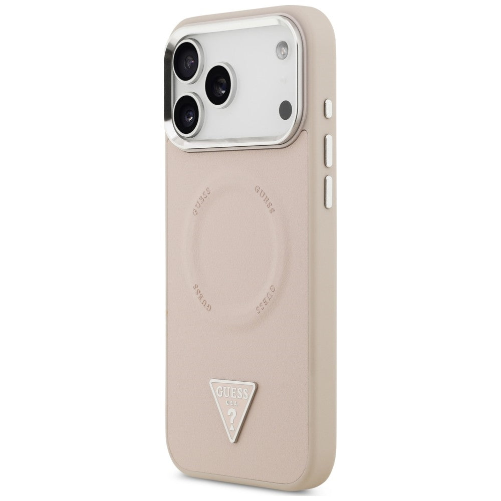 Pouzdro MagSafe pro Apple iPhone 18 Pro Max / 17 Pro Max, Guess, Triangle Logo, růžové