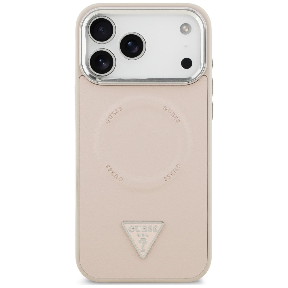 Pouzdro MagSafe pro Apple iPhone 18 Pro Max / 17 Pro Max, Guess, Triangle Logo, růžové