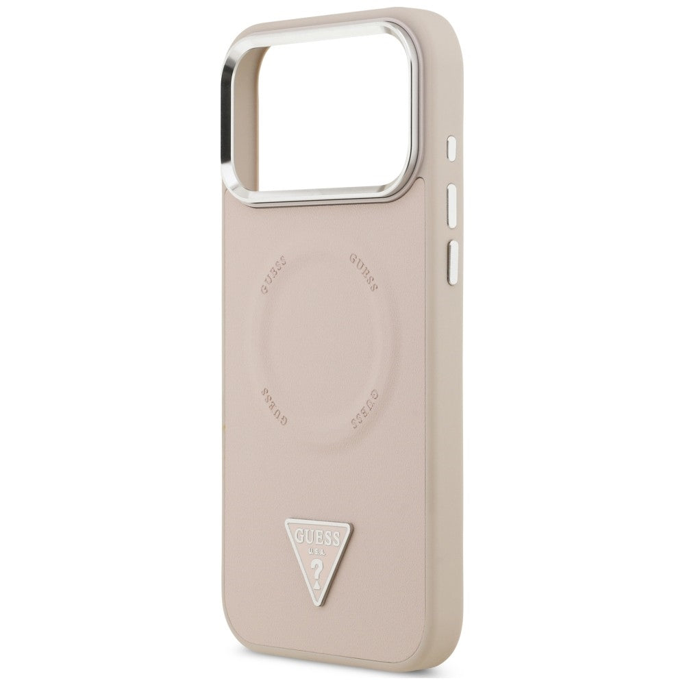 Pouzdro MagSafe pro Apple iPhone 18 Pro Max / 17 Pro Max, Guess, Triangle Logo, růžové