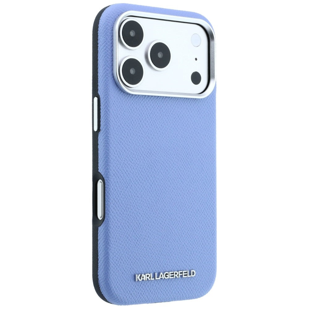 MagSafe pouzdro pro Apple iPhone 18 Pro Max / 17 Pro Max, Karl Lagerfeld, Zrnitý prodloužený logo, Modrá