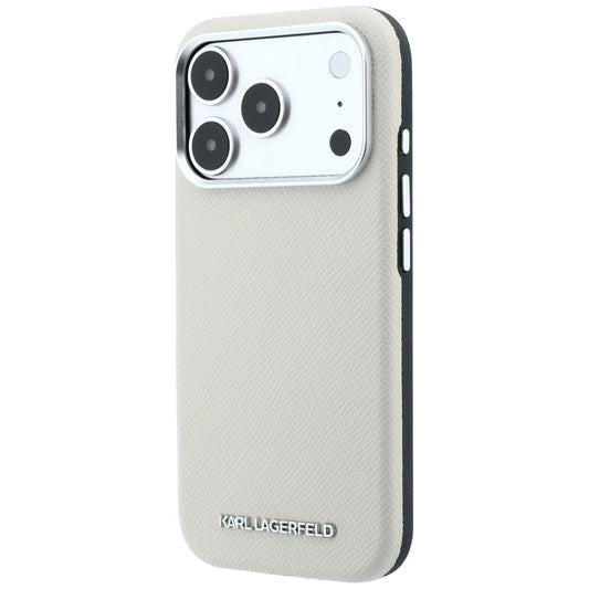 MagSafe pouzdro pro Apple iPhone 18 Pro Max / 17 Pro Max, Karl Lagerfeld, Zrnitý prodloužený logo, Béžová