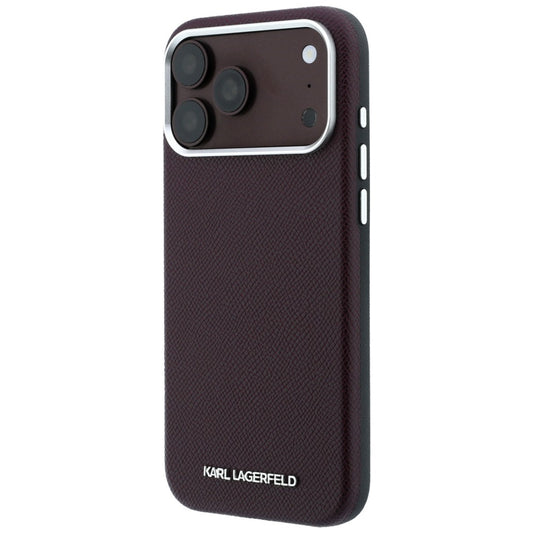 MagSafe pouzdro pro Apple iPhone 18 Pro Max / 17 Pro Max, Karl Lagerfeld, Zrnitý prodloužený logo, Tmavě červená