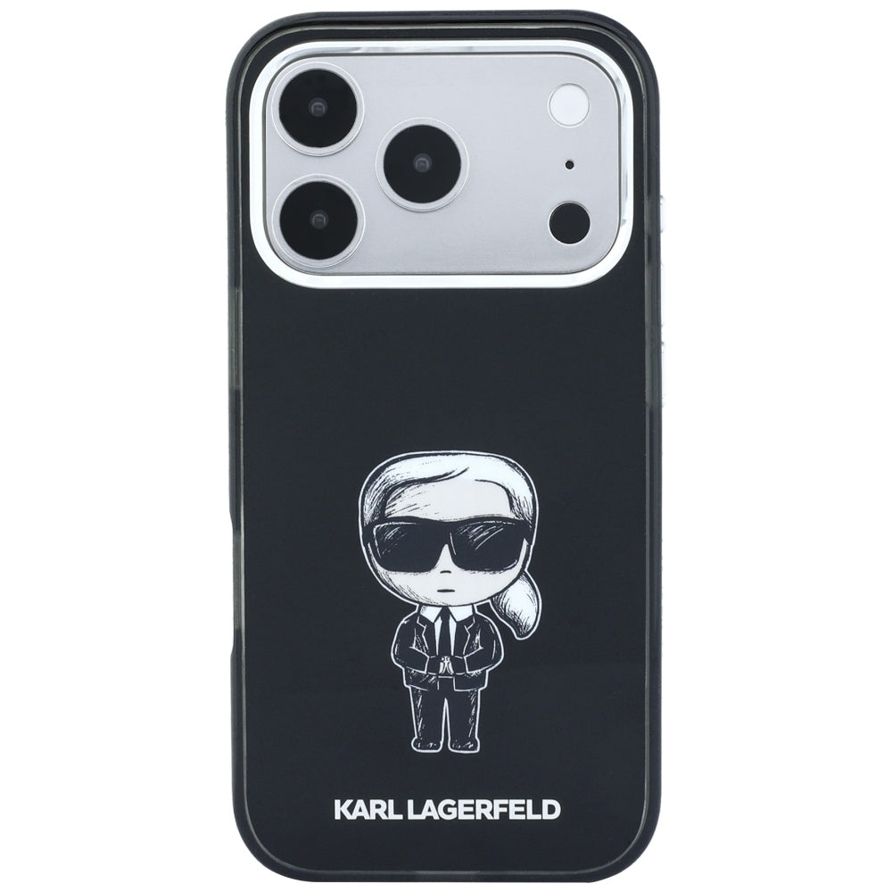 MagSafe pouzdro pro Apple iPhone 18 Pro Max / 17 Pro Max, Karl Lagerfeld, IML Ikonik Sketch Print, Černá