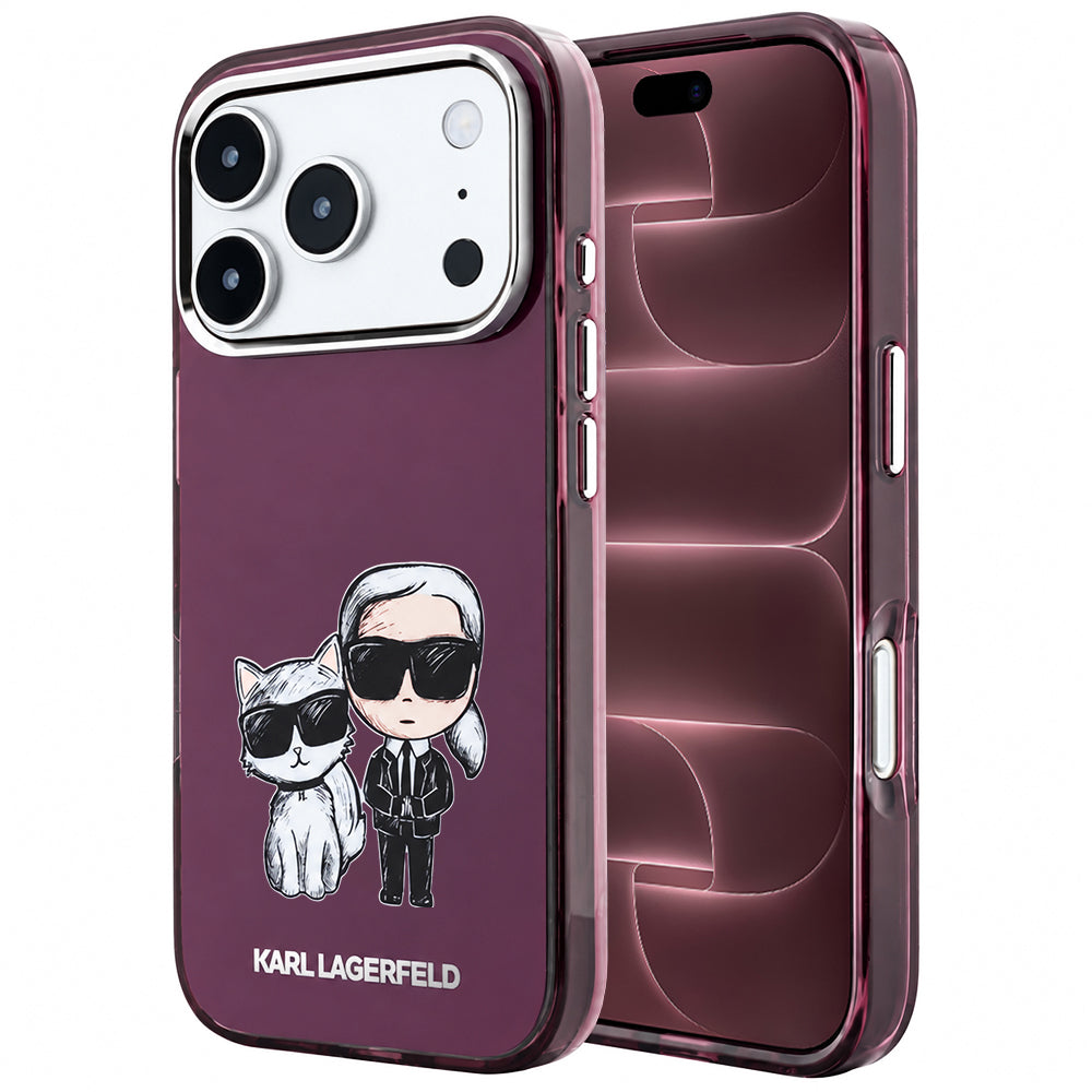 MagSafe pouzdro pro Apple iPhone 18 Pro Max / 17 Pro Max, Karl Lagerfeld, IML KC Bodies Sketch Print, Vínová