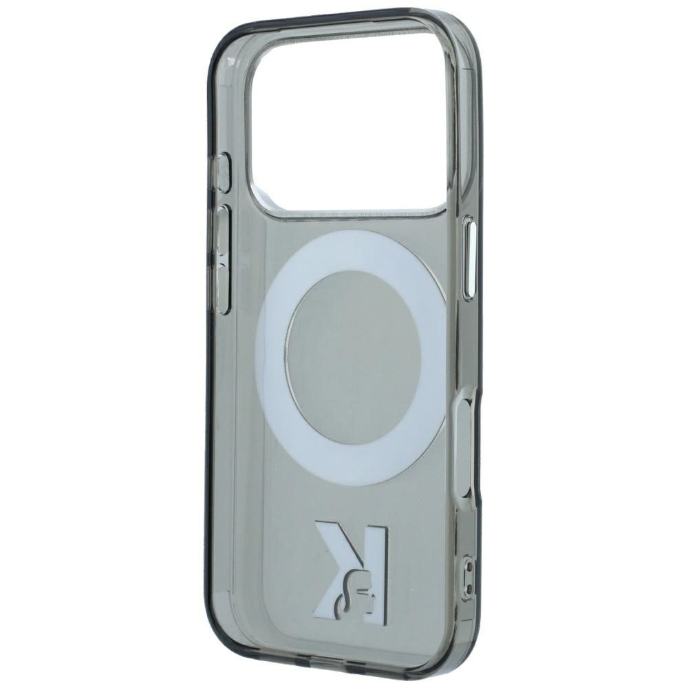 MagSafe pouzdro pro Apple iPhone 18 Pro Max / 17 Pro Max, Karl Lagerfeld, IML Ring Stand Kameo Metal, Černé