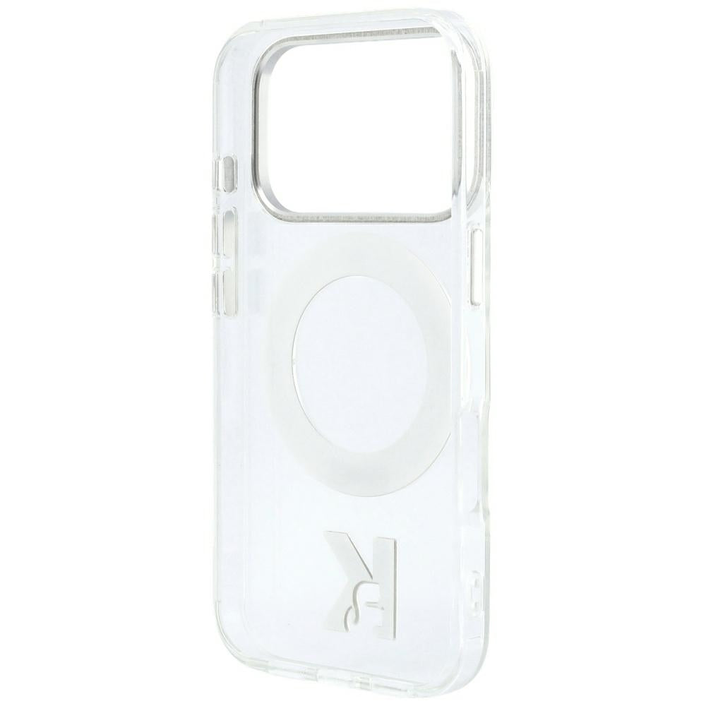 MagSafe pouzdro pro Apple iPhone 18 Pro Max / 17 Pro Max, Karl Lagerfeld, IML Ring Stand Kameo Metal, Průhledné