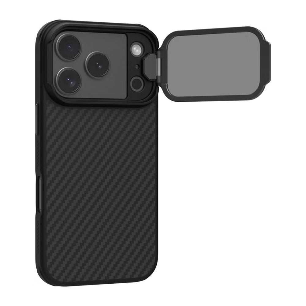 MagSafe pouzdro pro Apple iPhone 18 Pro Max / 17 Pro Max, Nillkin, CarboProp s průhledným černým krytem čočky, černé