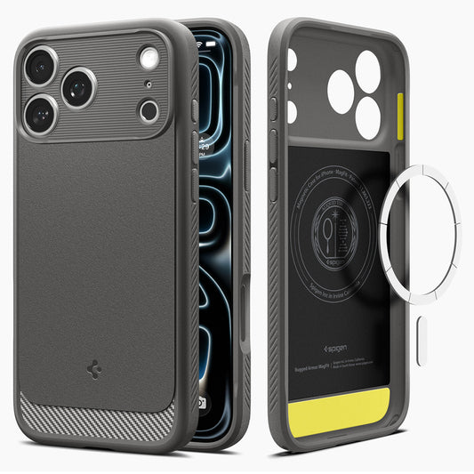 MagSafe pouzdro pro Apple iPhone 18 Pro Max / 17 Pro Max, Spigen, Rugged Armor, Šedé ACS12110