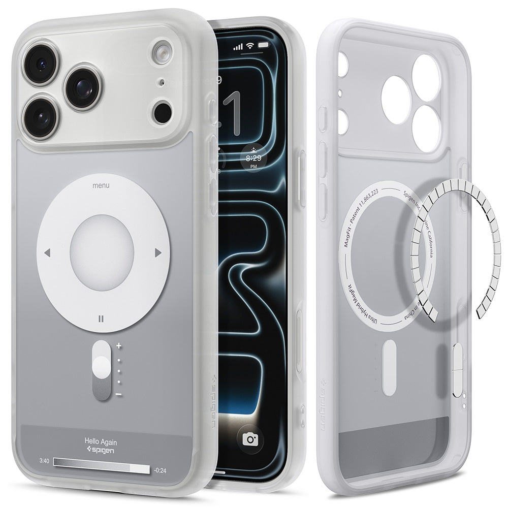 MagSafe pouzdro pro Apple iPhone 18 Pro Max / 17 Pro Max, Spigen, Ultra Hybrid Classic, Stříbrné ACS12130