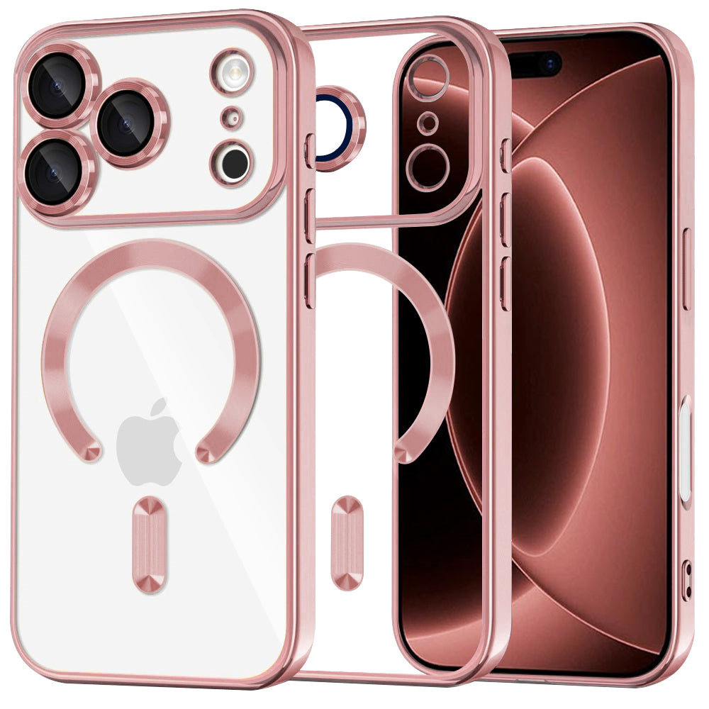 MagSafe pouzdro pro Apple iPhone 18 Pro Max / 17 Pro Max, Techsuit, Luxury Crystal, Růžová