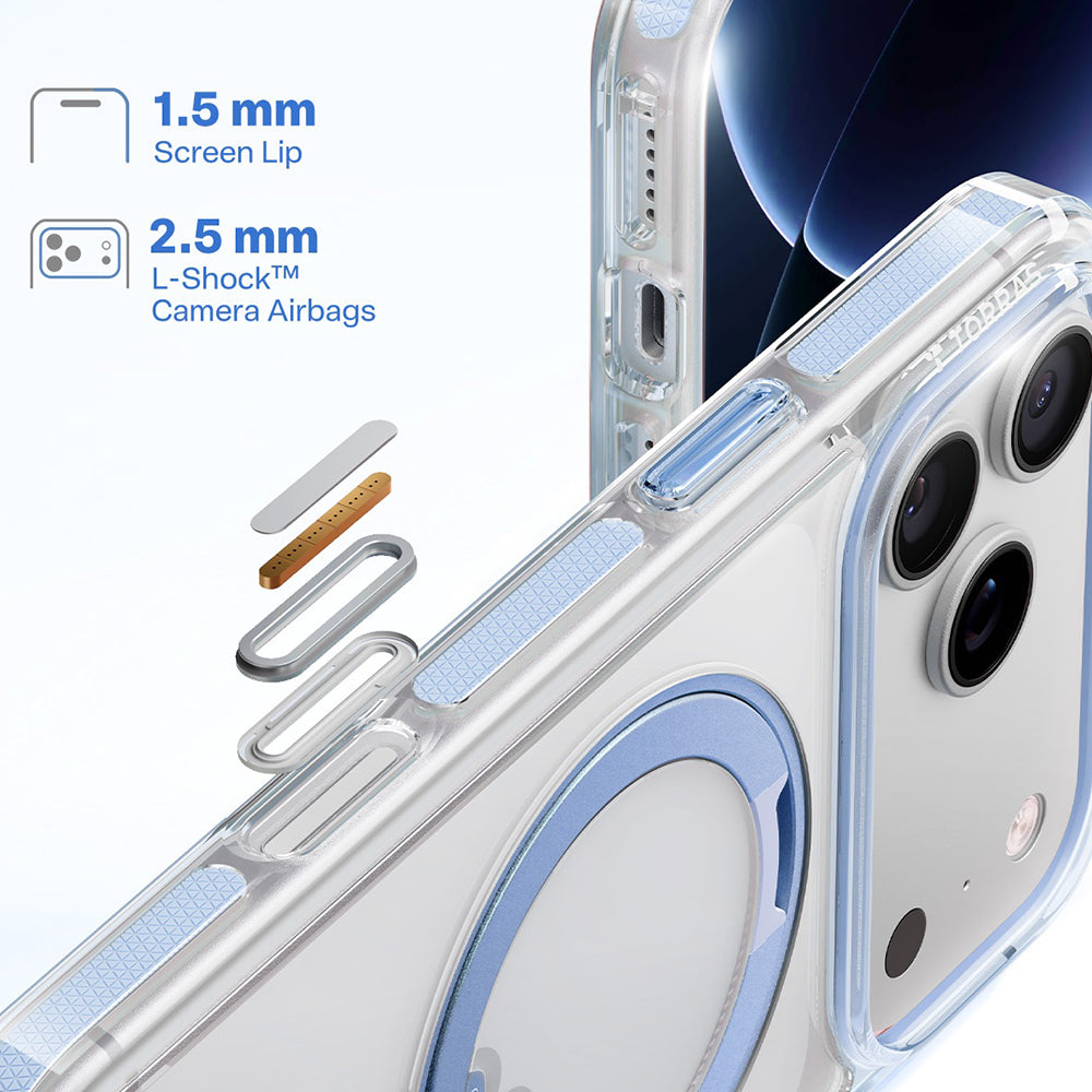 MagSafe pouzdro pro Apple iPhone 18 Pro Max / 17 Pro Max, Torras, Ostand O3 Light, modré