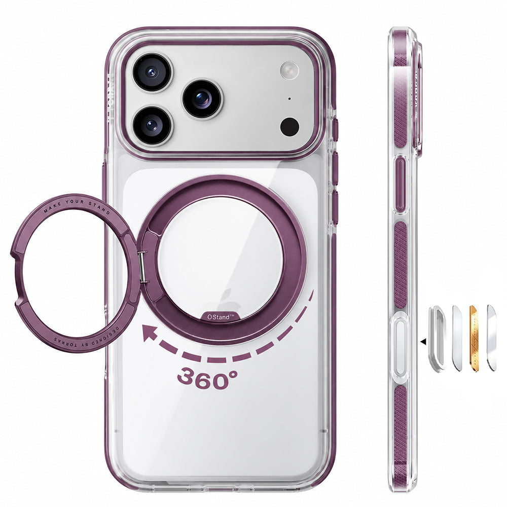 MagSafe pouzdro pro Apple iPhone 18 Pro Max / 17 Pro Max, Torras, Ostand O3 Light, Fialové