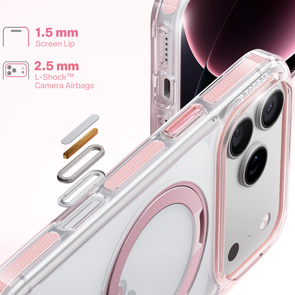 MagSafe pouzdro pro Apple iPhone 18 Pro Max / 17 Pro Max, Torras, Ostand O3 Light, Růžové