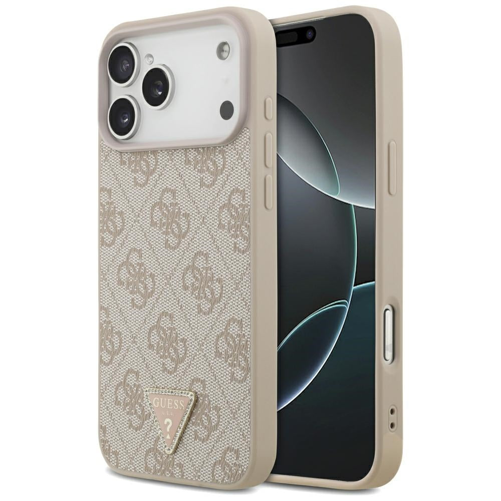 MagSafe pouzdro pro Apple iPhone 18 Pro Max, Guess, 4G Triangle Strass, Růžové