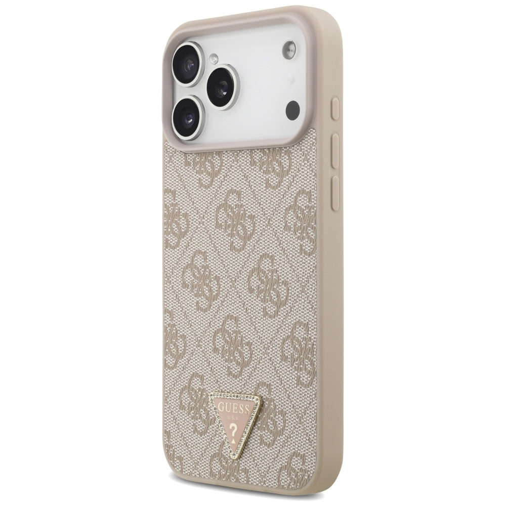 MagSafe pouzdro pro Apple iPhone 18 Pro Max, Guess, 4G Triangle Strass, Růžové