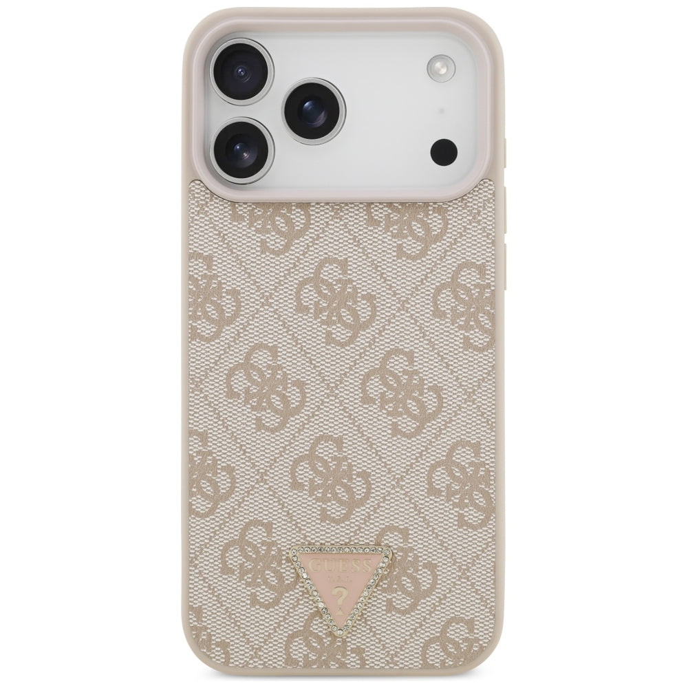 MagSafe pouzdro pro Apple iPhone 18 Pro Max, Guess, 4G Triangle Strass, Růžové