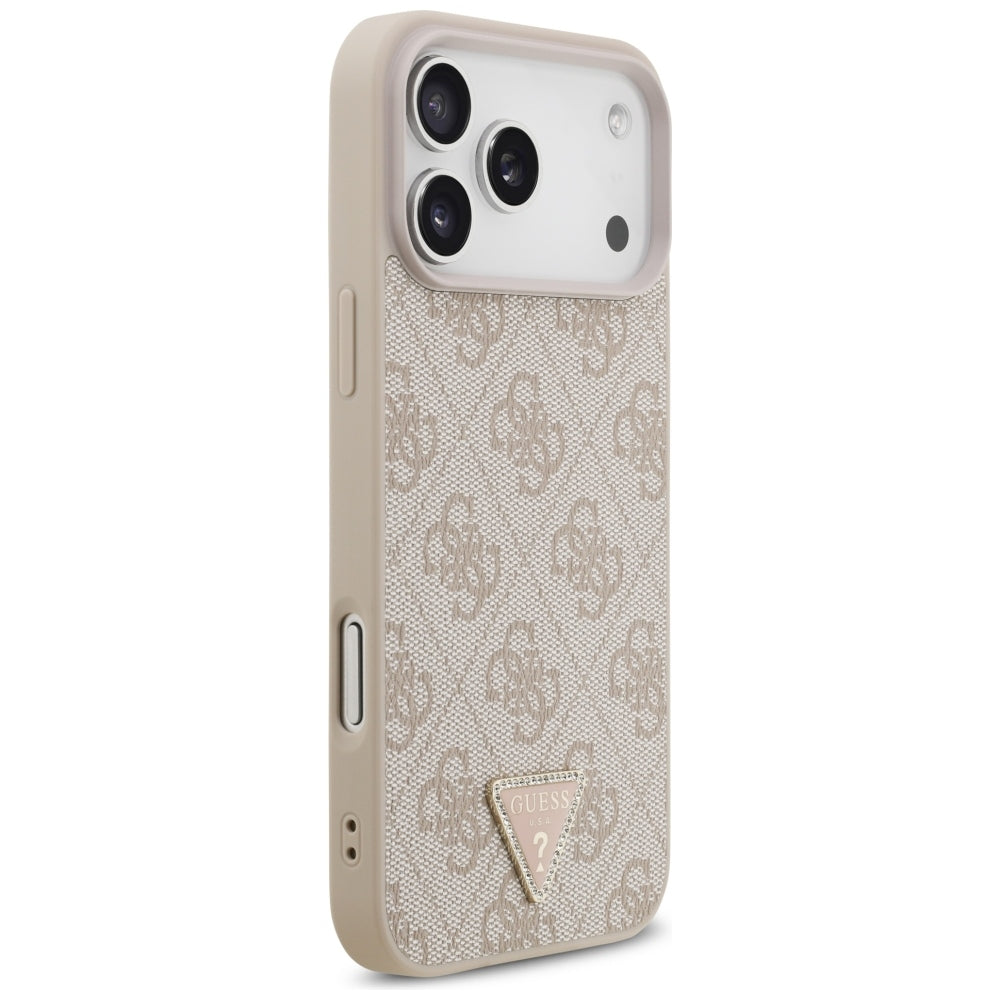 MagSafe pouzdro pro Apple iPhone 18 Pro Max, Guess, 4G Triangle Strass, Růžové
