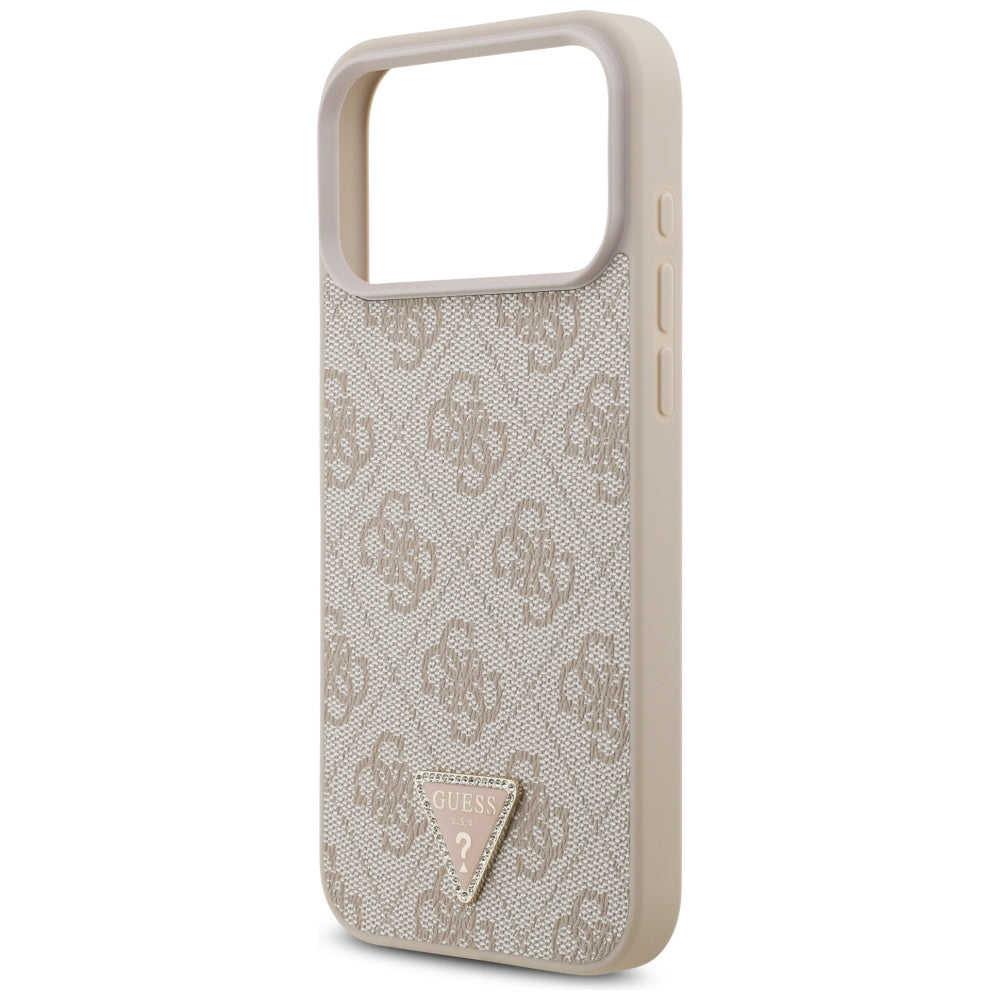 MagSafe pouzdro pro Apple iPhone 18 Pro Max, Guess, 4G Triangle Strass, Růžové