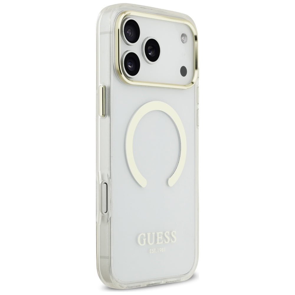 MagSafe pouzdro pro Apple iPhone 18 Pro Max, Guess, Metal Outline, Zlaté