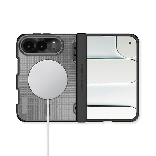 MagSafe Case for Apple iPhone Duo, Nillkin, Super Frosted Shield, Satin Black Transparent