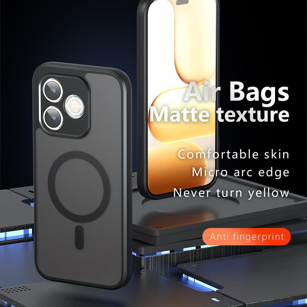 Pouzdro MagSafe pro Honor 600 Lite, Techsuit, PureFrost, Saténově černé