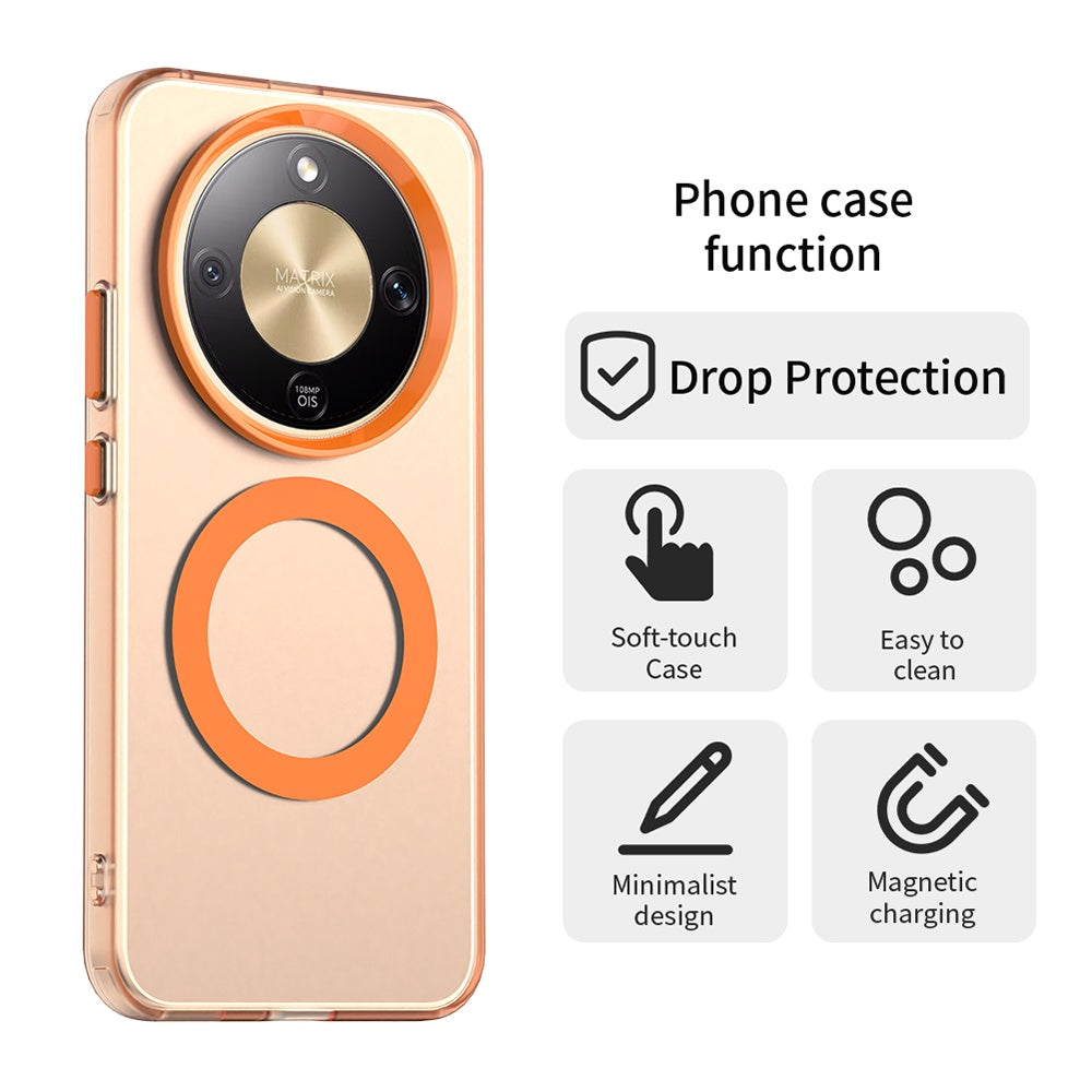 Pouzdro MagSafe pro Honor Magic8 Lite, Techsuit, CandyCase, Oranžové