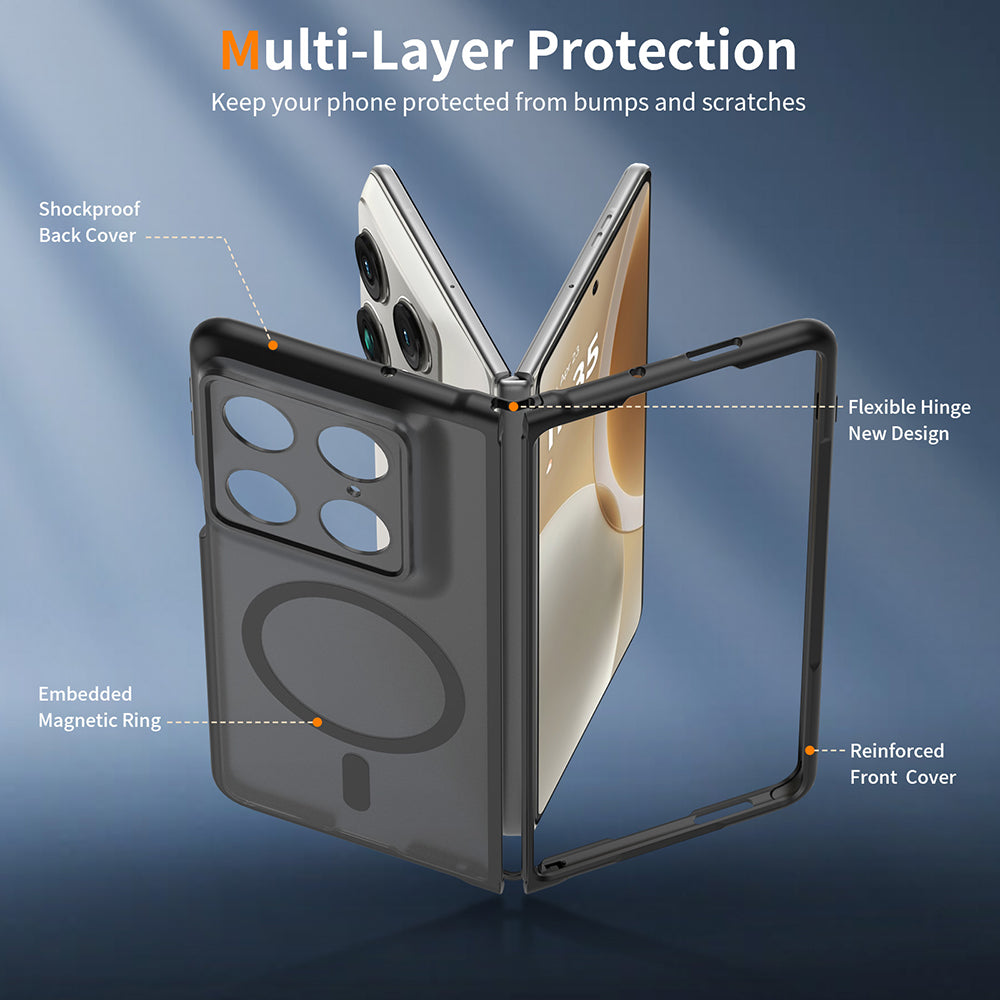 MagSafe pouzdro pro Motorola Razr Fold, Techsuit, PureFrost, Černá saténová