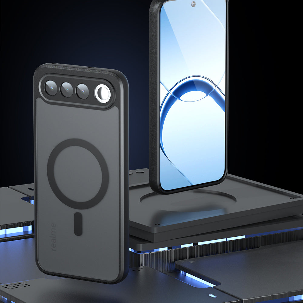 MagSafe pouzdro pro Realme 16, Techsuit, PureFrost, Černá saténová