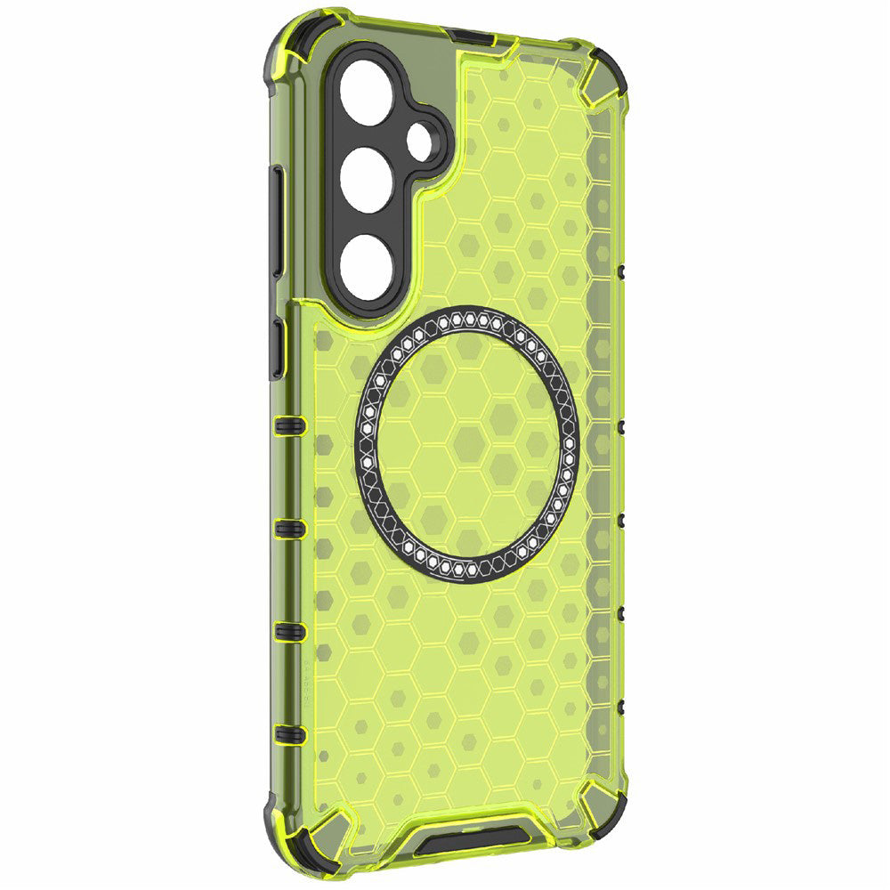 MagSafe pouzdro pro Samsung Galaxy S25 S931, Techsuit, HoneyComb Shield, Zelené