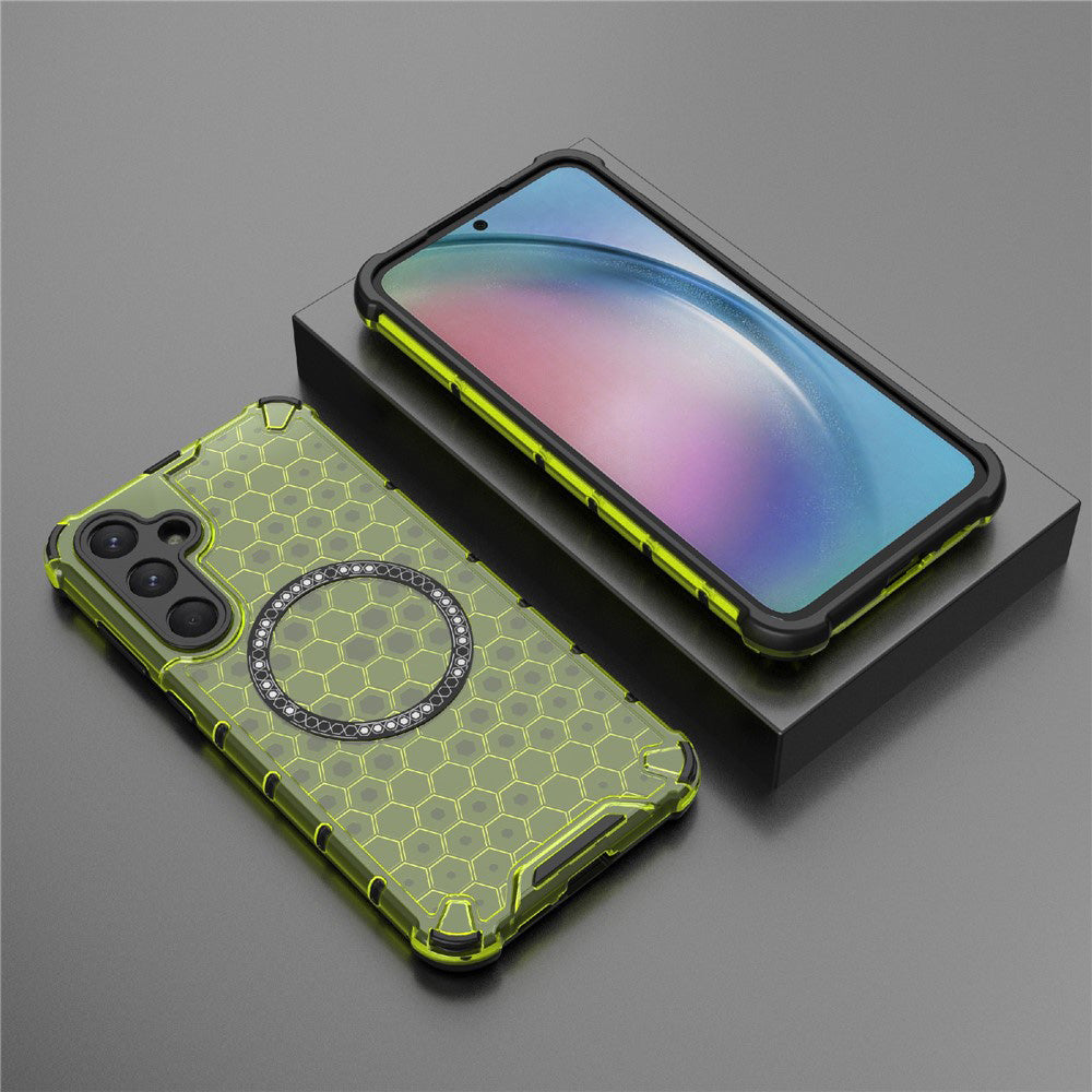 MagSafe pouzdro pro Samsung Galaxy S25 S931, Techsuit, HoneyComb Shield, Zelené
