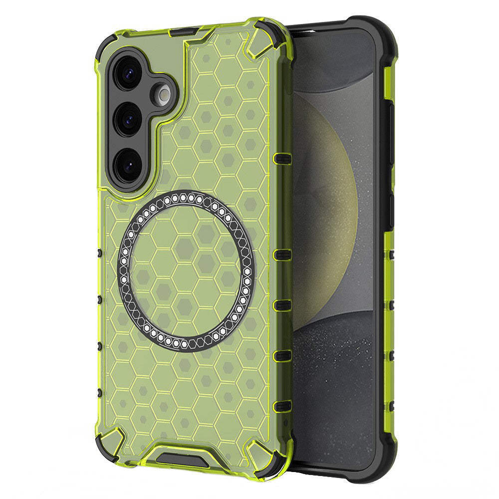 MagSafe pouzdro pro Samsung Galaxy S25 S931, Techsuit, HoneyComb Shield, Zelené