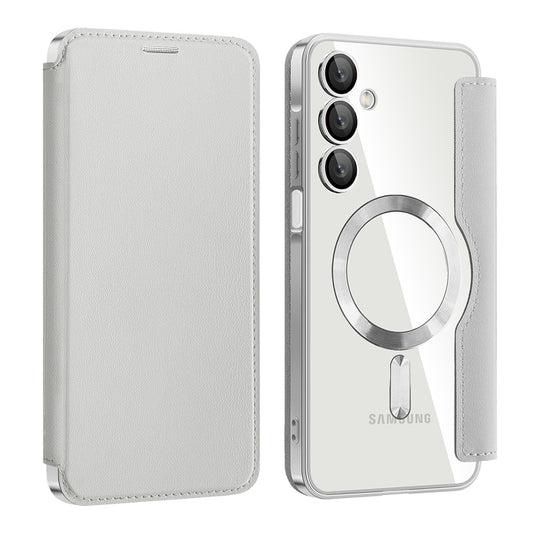 MagSafe pouzdro pro Samsung Galaxy A16 5G A166 / A16 4G A165, Techsuit, SmartMag Book, Šedé