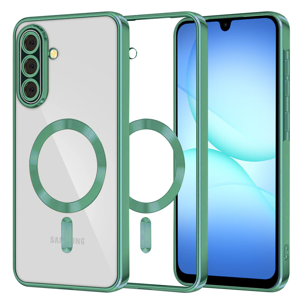 Pouzdro MagSafe pro Samsung Galaxy A17 4G / A17 5G, Techsuit, Luxury Crystal, Světle zelené