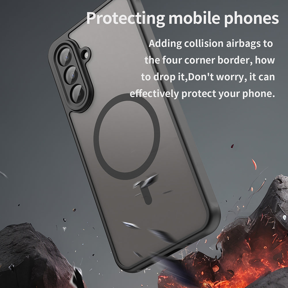 MagSafe pouzdro pro Samsung Galaxy A18 5G A186 / A18 4G A185 / F17 / M17 / A17 4G A175, Techsuit, HaloFrost II, černé
