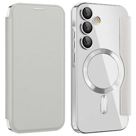 MagSafe pouzdro pro Samsung Galaxy A35 5G A356, Techsuit, SmartMag Book, Šedé