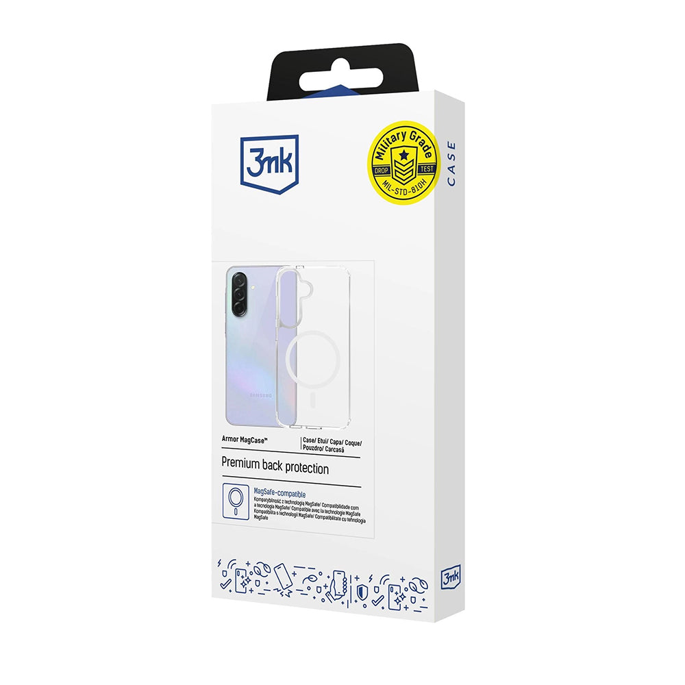Pouzdro MagSafe pro Samsung Galaxy A37 5G, 3MK, Armor MagCase, Průhledné