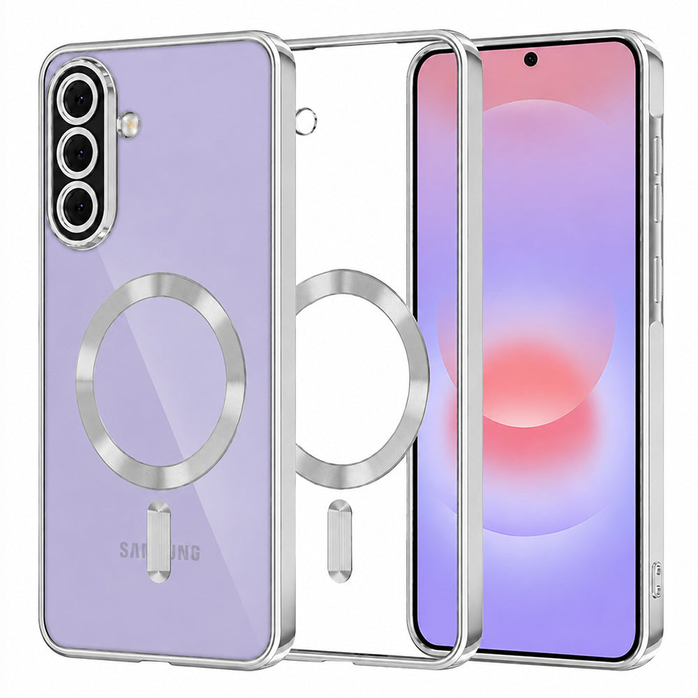 MagSafe pouzdro pro Samsung Galaxy A37 5G, Techsuit, Luxury Crystal, Stříbrné