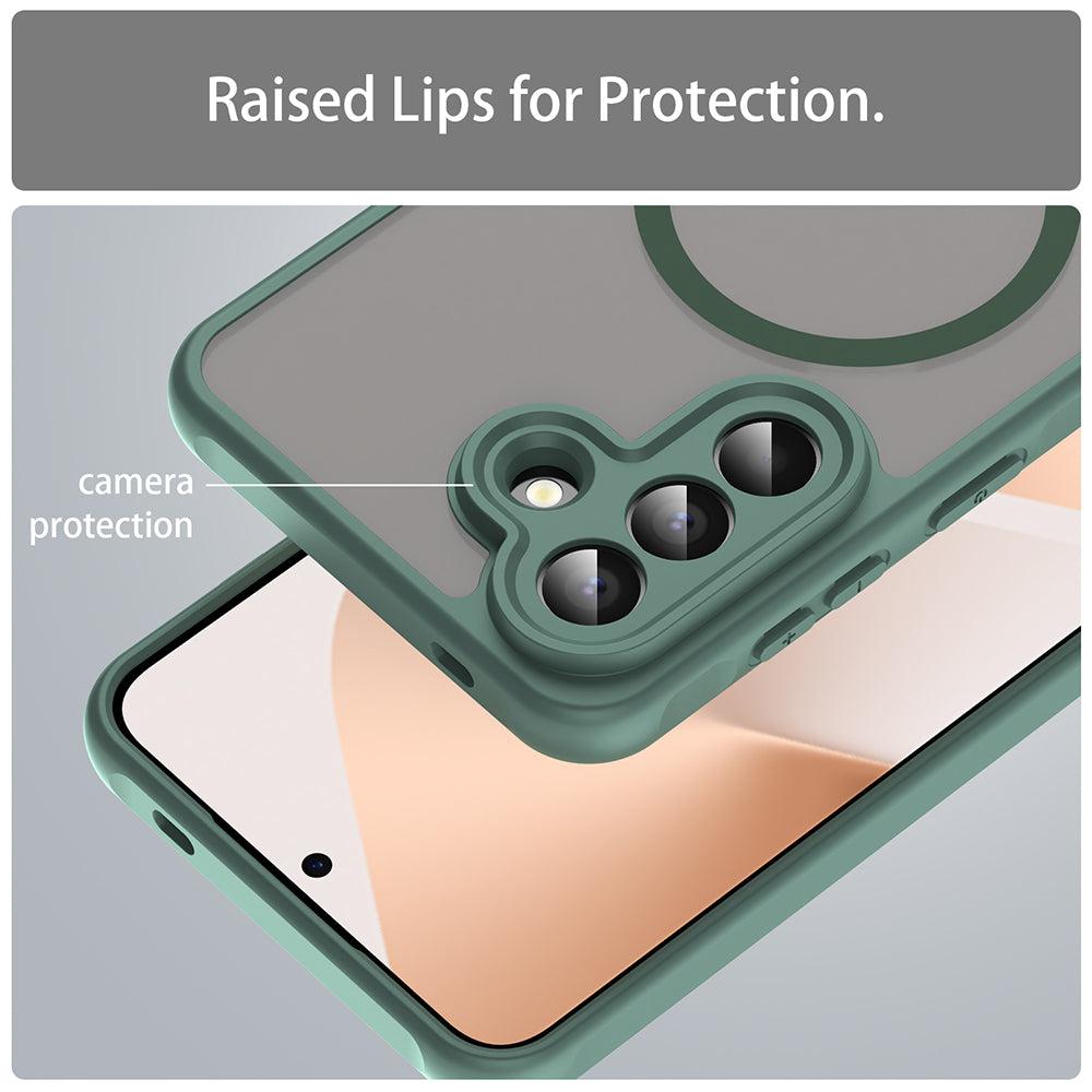 Pouzdro MagSafe pro Samsung Galaxy A57 5G, Techsuit, HaloFrost II, Zelená