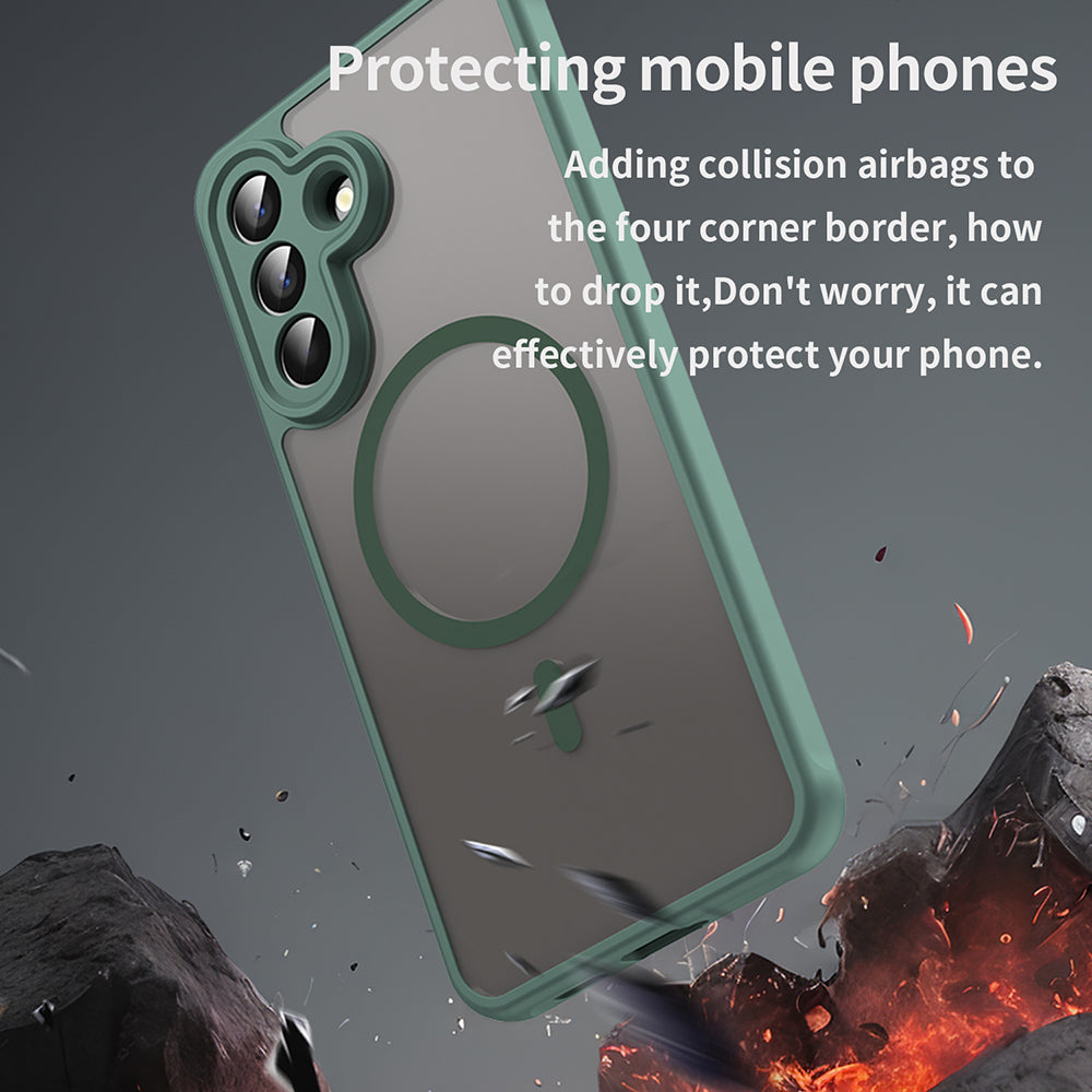 Pouzdro MagSafe pro Samsung Galaxy A57 5G, Techsuit, HaloFrost II, Zelená