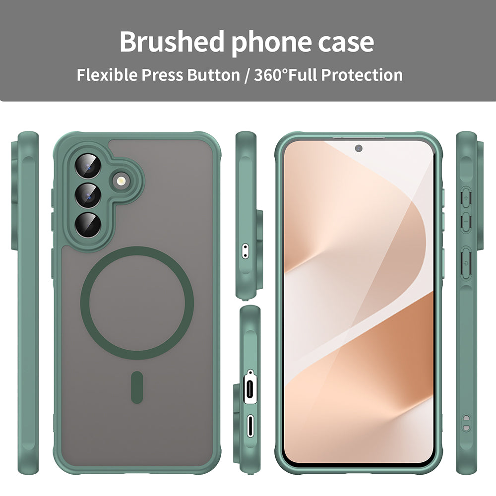 Pouzdro MagSafe pro Samsung Galaxy A57 5G, Techsuit, HaloFrost II, Zelená