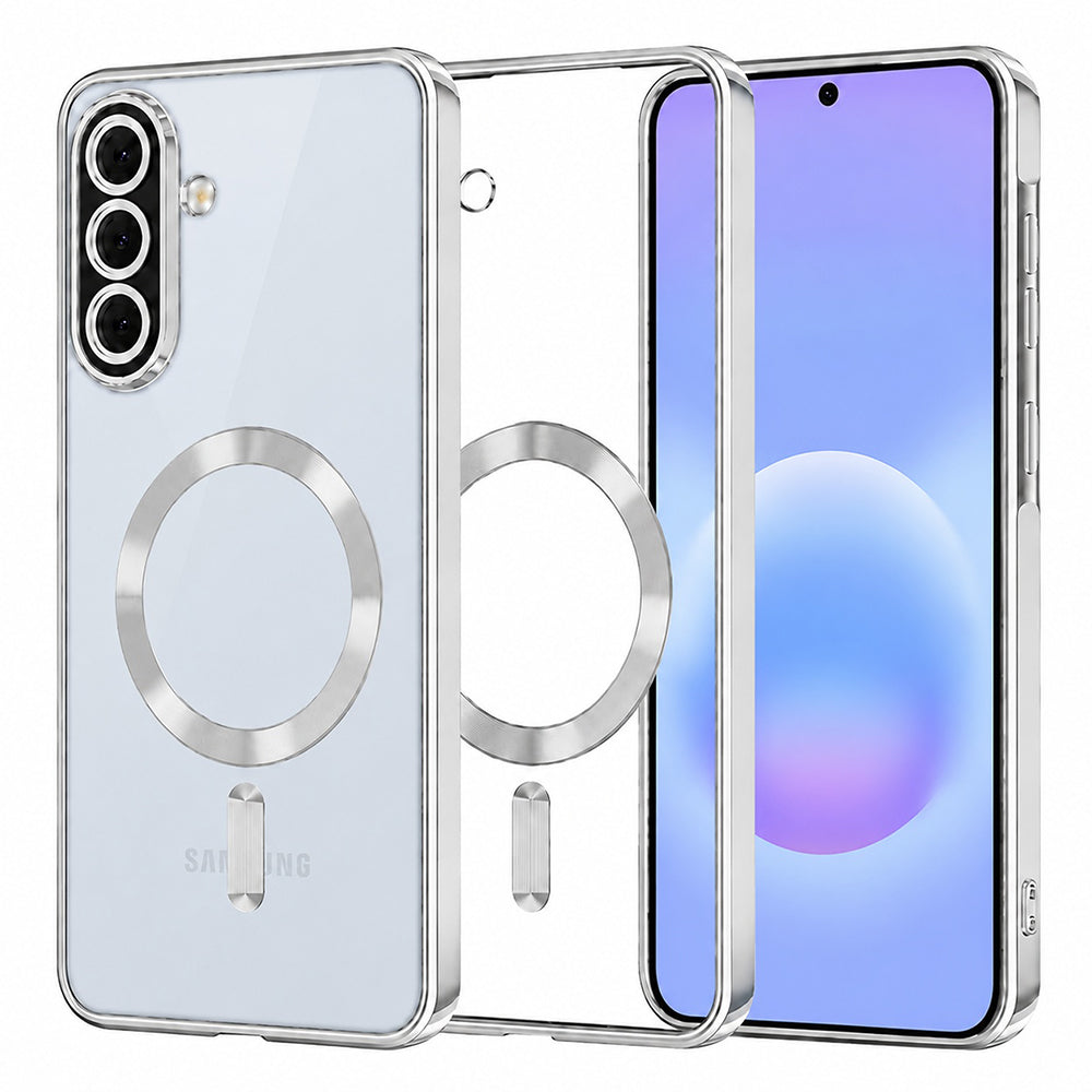 MagSafe pouzdro pro Samsung Galaxy A57 5G, Techsuit, Luxury Crystal, Stříbrné