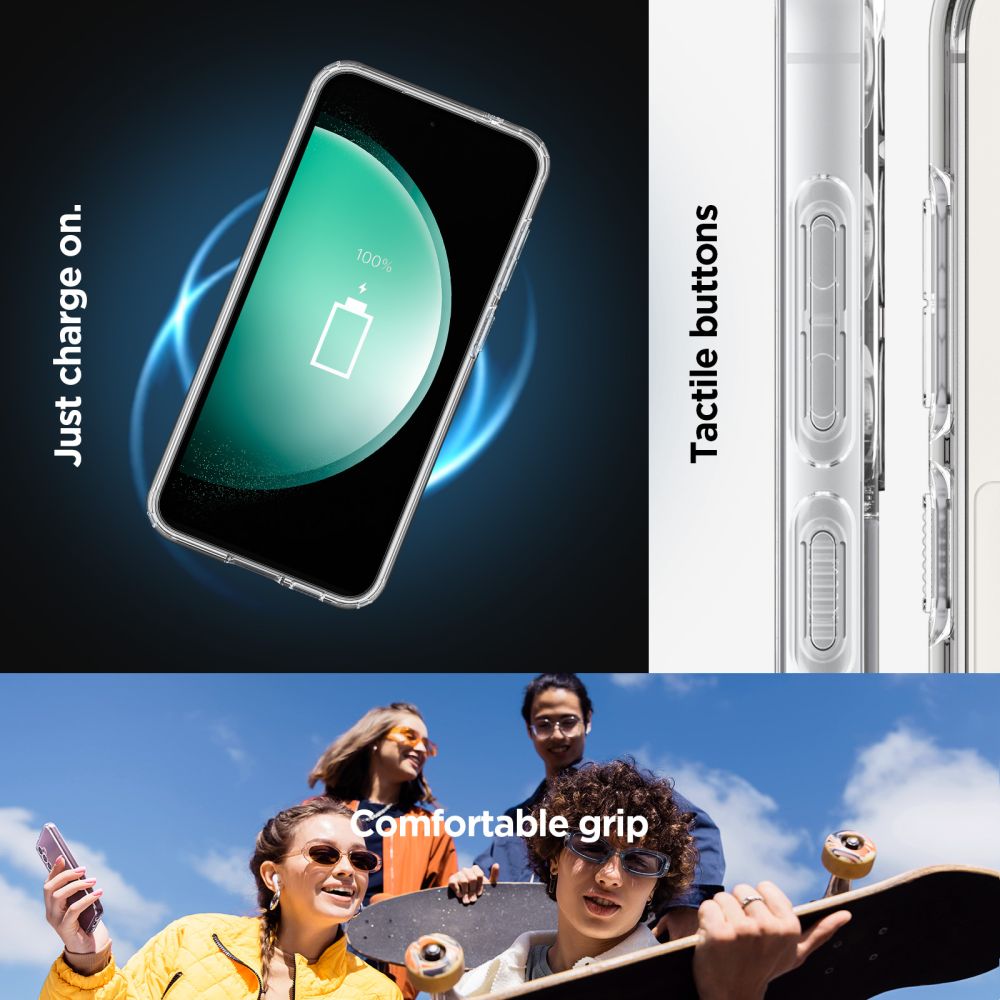 Pouzdro MagSafe pro Samsung Galaxy S23 FE S711, Spigen, Ultra Hybrid OneTap Ring, Průhledné