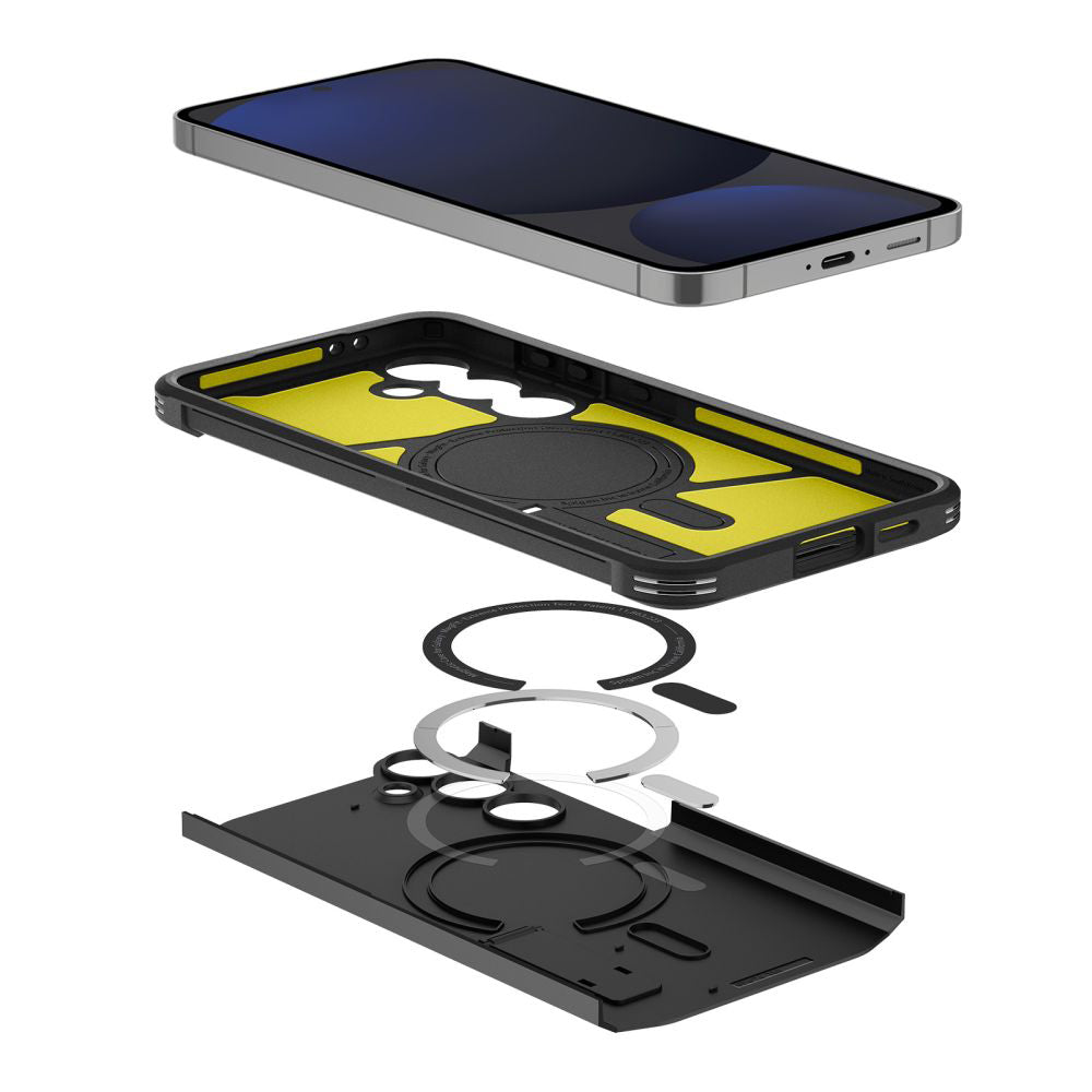 Pouzdro MagSafe pro Samsung Galaxy S24 FE S721, Spigen, Tough Armor, Černé ACS08625