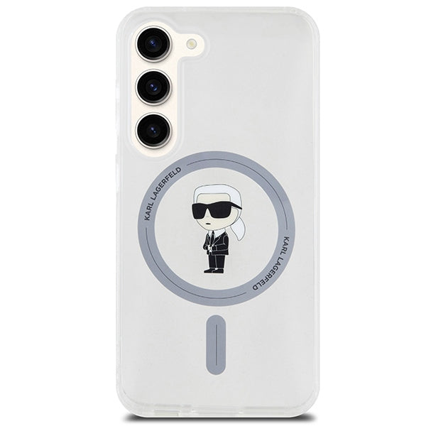 Pouzdro MagSafe pro Samsung Galaxy S24 S921, Karl Lagerfeld, IML Ikonik Karl, Průhledné