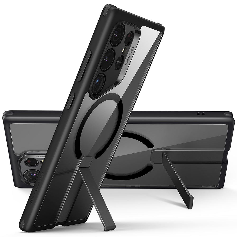 Pouzdro MagSafe pro Samsung Galaxy S24 Ultra S928, ESR, Boost Flickstand, Černé průhledné